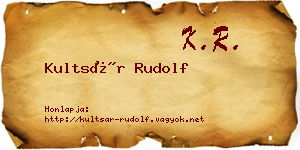 Kultsár Rudolf névjegykártya